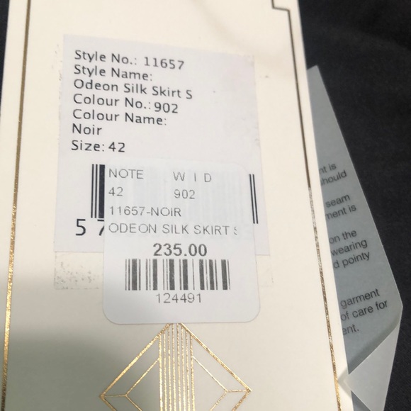 NWT black notes Odeon silk midi skirt 40 42 - Picture 8 of 11